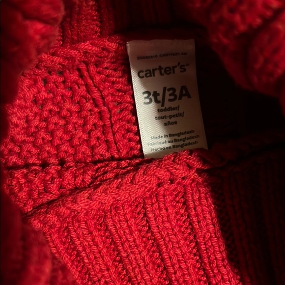 Carter’s Red Turtleneck Sweater/Cape - Picture 2 of 3